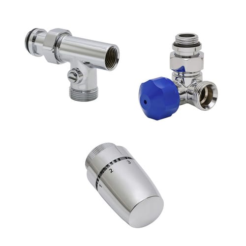 SCHULTE Thermostat-Set, BxHxL: 91 x 120 x 112 mm, chromfarben - silberfarben