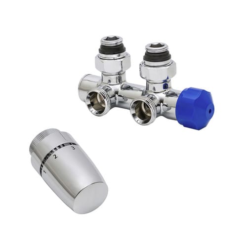 SCHULTE Thermostat-Set, BxHxL: 52 x 191 x 52 mm, chromfarben - silberfarben
