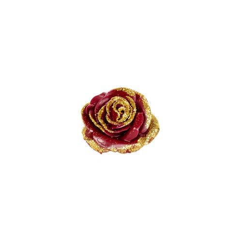 Flowerbox Wachsrose 12er-Set - goldfarben