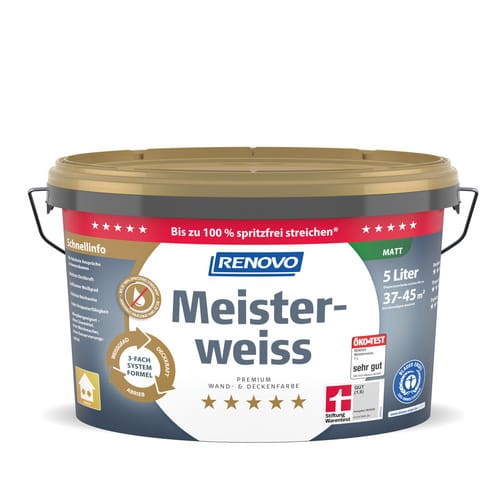 RENOVO Dispersionsfarbe, &raquo;Meisterweiss&laquo;, matt, 5 l