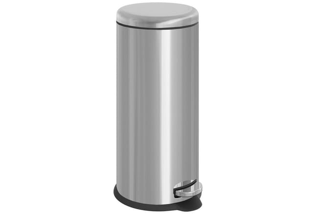 HOMCOM Mülleimer, Edelstahl/Kunststoff, 30 Liter - silberfarben