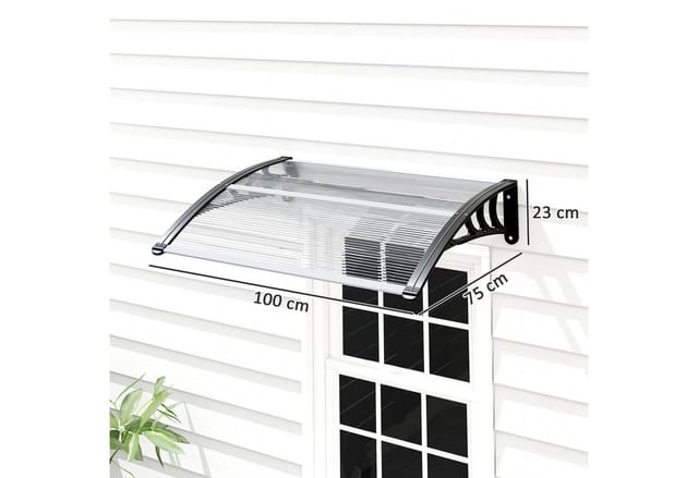 Outsunny Vordach, weiß, Polycarbonat (PC) - transparent
