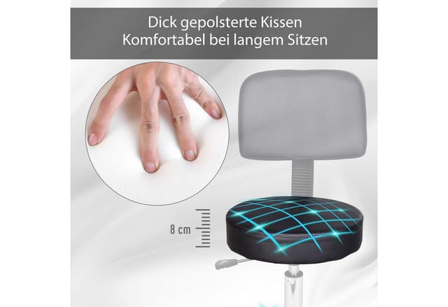 HOMCOM Hocker, BxH: 35 x 84 cm, Kunstleder - schwarz