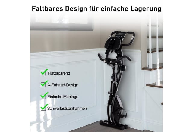 HOMCOM Heimtrainer, BxHxL: 52 x 110 x 107 cm - schwarz