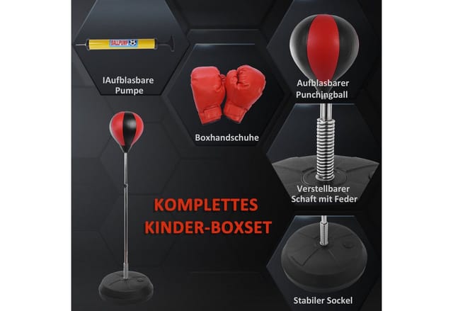 HOMCOM Punchingball-Set, rot/schwarz, BxHxL: 43 x 145 x 43 cm