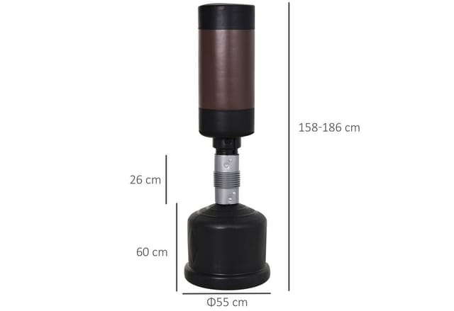 HOMCOM Standboxsack, schwarz/braun, BxHxL: 58 x 186 x 58 cm