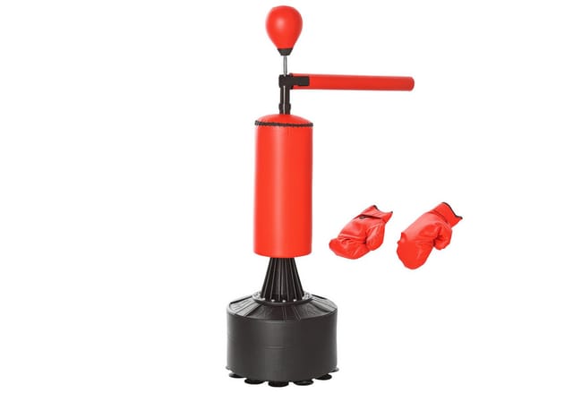 HOMCOM Standboxsack, schwarz/rot, BxHxL: 48 x 205 x 88 cm