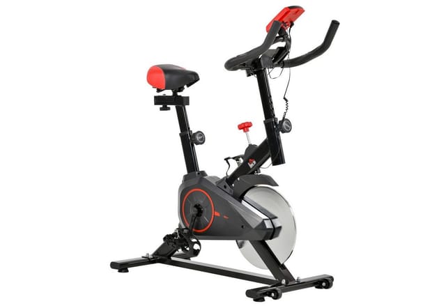 HOMCOM Fahrradtrainer, schwarz/rot, BxHxL: 46 x 114 x 85 cm