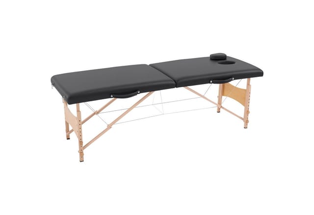 HOMCOM Massageliege, Pappelholz, inkl. Auflagen, BxHxT: 186 x 58 x 60 cm - schwarz