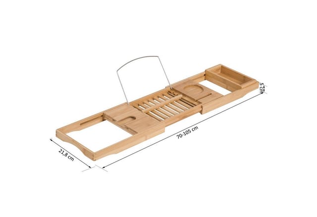 HOMCOM Badewannenablage, BxL: 21,8 x 70-105 cm, Bambus - braun