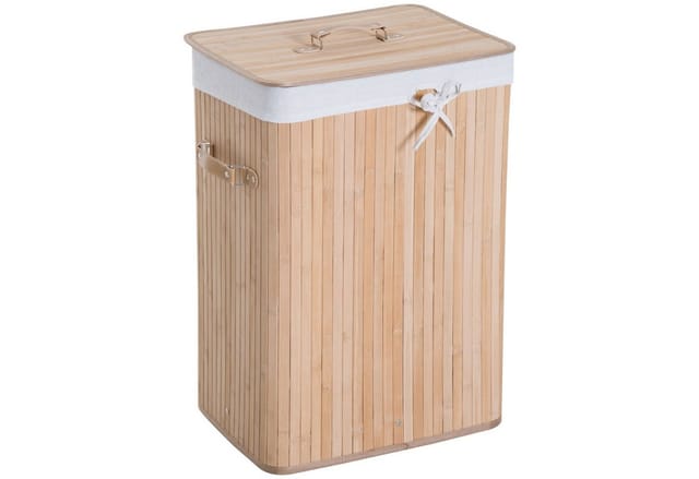 HOMCOM Wäschekorb, BxHxL: 30 x 60 x 40 cm, Bambus - beige
