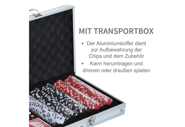 HOMCOM Pokerkoffer, bunt, Kunststoff/Aluminium