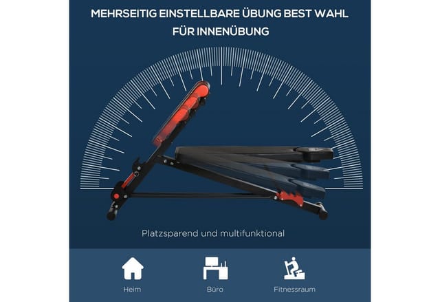 HOMCOM Hantelbank, schwarz/rot, BxHxL: 146 x 85 x 64 cm