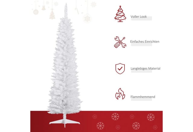 HOMCOM Weihnachtsbaum, BxH: 55 x 180 cm - weiss