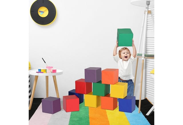 HOMCOM Bausteinset, mehrfarbig, Kunstleder/EPE - bunt