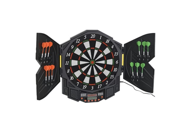 HOMCOM Elektronische Dartscheibe, schwarz, Kunststoff