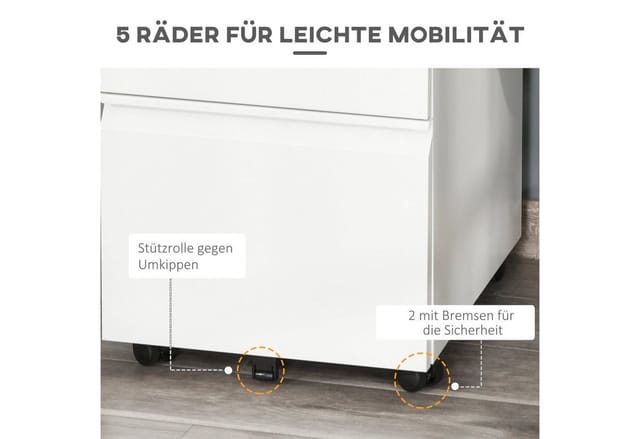Vinsetto Aktenschrank, BxH: 48 x 60 cm, Stahl - weiss