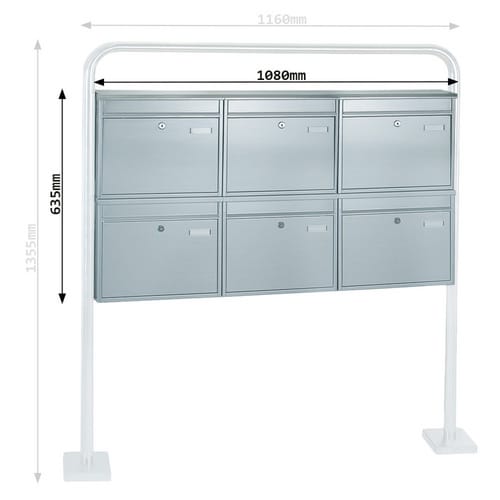 Rottner Tresor Briefkasten »BKS«, BxH: 116 x 63 cm, inkl. 2 Schlüssel pro Briefkasten - silberfarben