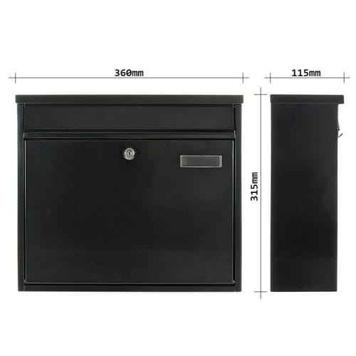 Rottner Tresor Briefkasten »Parma«, schwarzgrau, Stahl, (B x H:) 36 x 31,5 cm