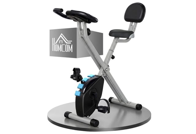 HOMCOM Fitnessbike, 43 x 97 x 109 cm, schwarz, silberfarben, grau