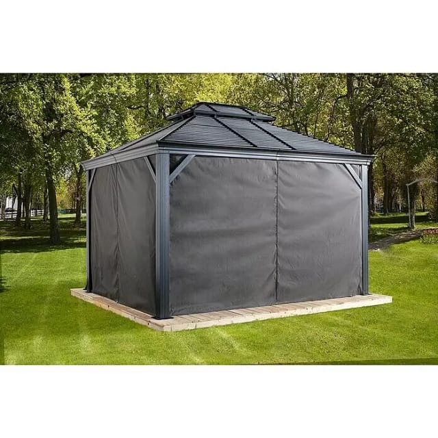 SOJAG Seitenvorhang, dunkelgrau, geeignet für: Pavillon Moreno und Mykonos 10x14