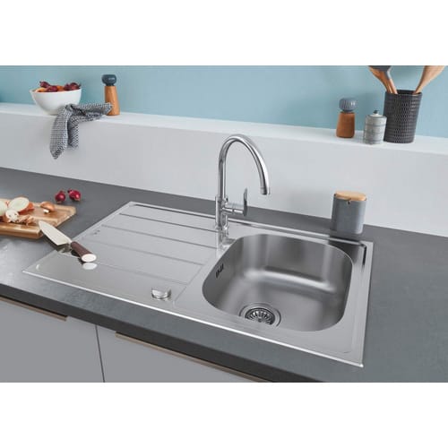 GROHE Edelstahlspüle »K200«, mit Abtropffläche, eckig, chromfarben - silberfarben