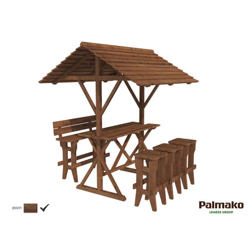 Gartenmöbel, 200x20x242cm, braun imprägniert