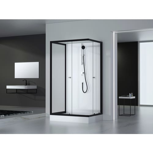 Marwell Komplettdusche »Black + White«, HxT: 200 x 80 cm - schwarz