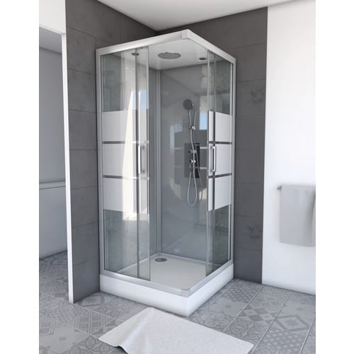 Marwell Komplettdusche »Grey River 2 Square«, HxT: 215 x 90 cm - silberfarben