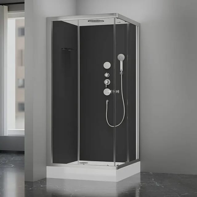 Marwell Komplettdusche »Black Square«, HxT: 210 x 90 cm - schwarz