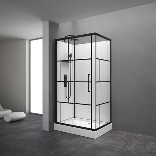 Marwell Komplettdusche »Bricks«, HxT: 225 x 80 cm - schwarz