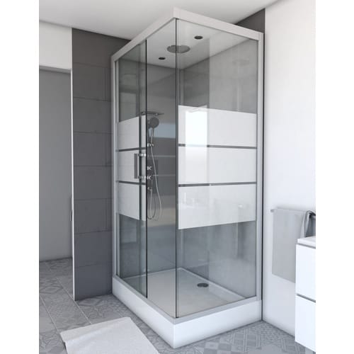 Marwell Komplettdusche »Grey River 2 Rectangle«, HxT: 215 x 80 cm - silberfarben