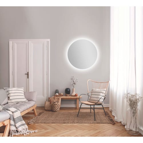 TALOS Dekospiegel, rund, Ø: 80 cm - weiss
