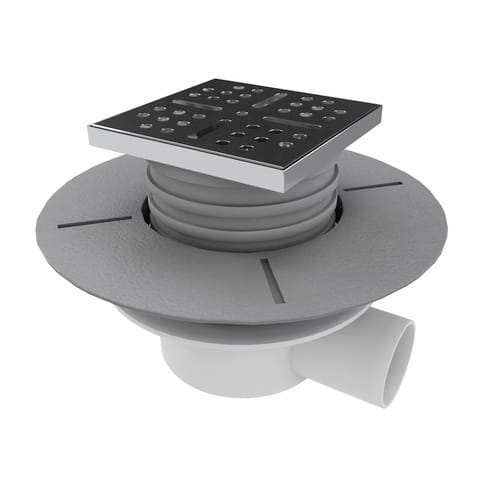 Marwell Ablauf, Plastik/Metall, 90 mm - silberfarben
