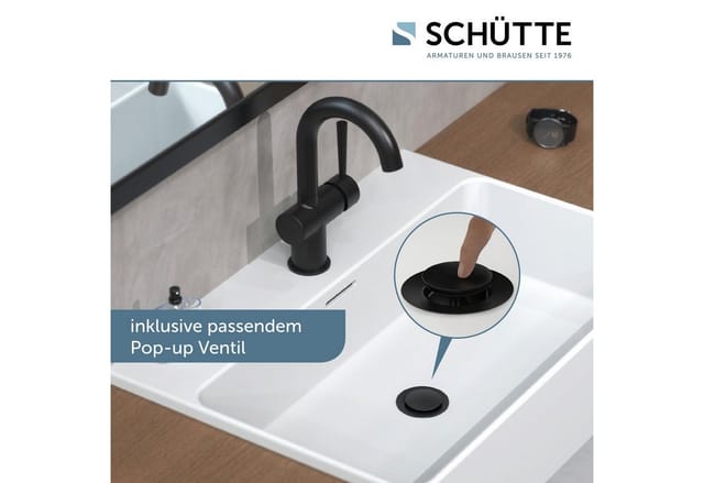 SCHÜTTE Waschtischarmatur »CORNWALL«, 3/8", wassersparend, mattschwarz