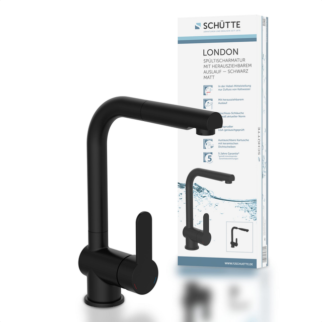 SCHÜTTE Spültischarmatur »LONDON«, 3/8", wassersparend, mattschwarz