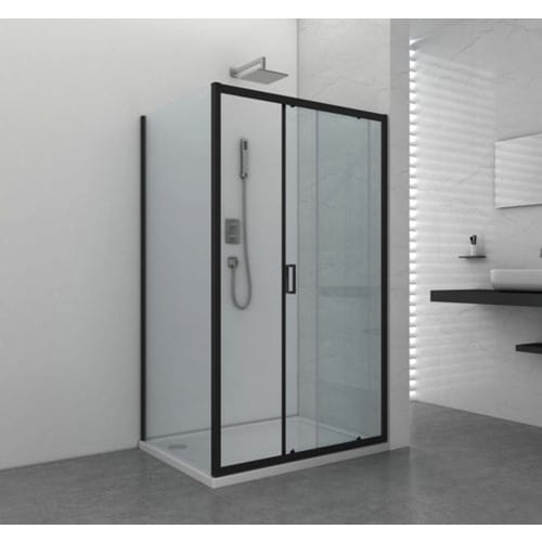Sanotechnik Eckdusche »Elite Black«, 118-122x195cm, schwarz