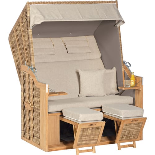 SUNNY SMART Strandkorb, Halblieger, LxBxH: 80x140x160 cm, braun