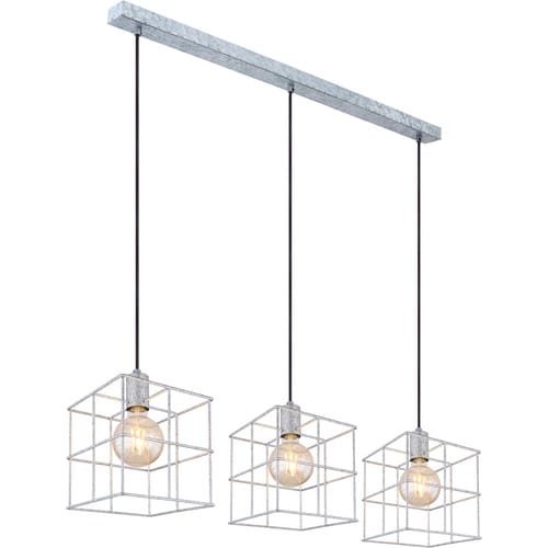 GLOBO LIGHTING Hängeleuchte, (BxHxL): 20 x 129 x 95 cm, Metall, 60 W - silberfarben