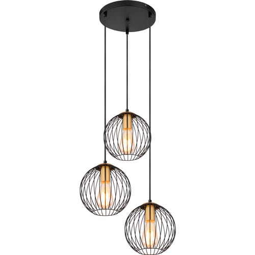 GLOBO LIGHTING Hängeleuchte, (BxHxL): 39 x 150 x 39 cm, Metall, 60 W - schwarz