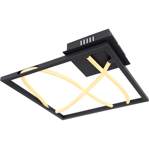 GLOBO LIGHTING Deckenleuchte, (BxHxL): 41,7 x 5,1 x 41,7 cm, Metall, 22 W - schwarz