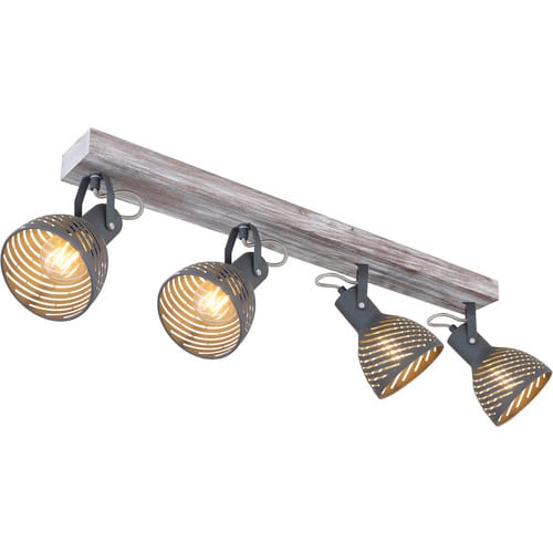 GLOBO LIGHTING Strahler »MORI«, Höhe: 250 mm, 40 W, Holz, für Innenbereich - weiss