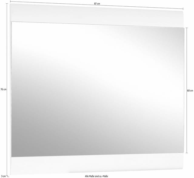 Spiegel, BxH: 87 x 76 cm, Rechteckig - weiss