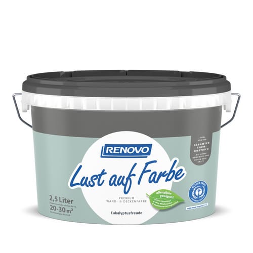 RENOVO Dispersion »Lust auf Farbe«, Eukalyptusfreude, 2,5 l, matt - gruen