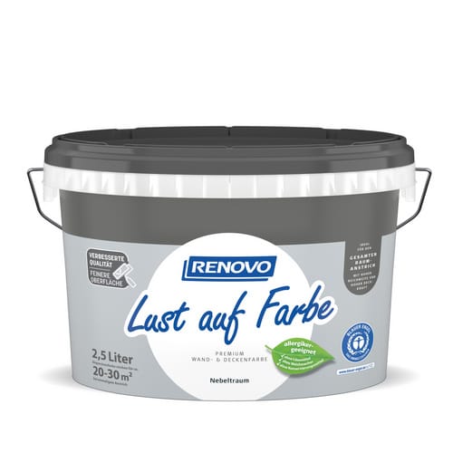 RENOVO Dispersion »Lust auf Farbe«, Nebeltraum, 2,5 l, matt - grau