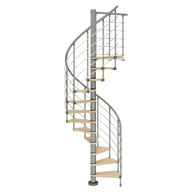 DOLLE Spindeltreppe »Oslo«, holz, 12 Stufen, bis 299cm Raumhöhe, Buche - grau