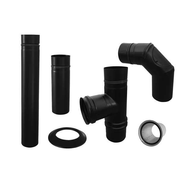 FIREFIX® Rauchrohr, Ø: 8 cm - schwarz
