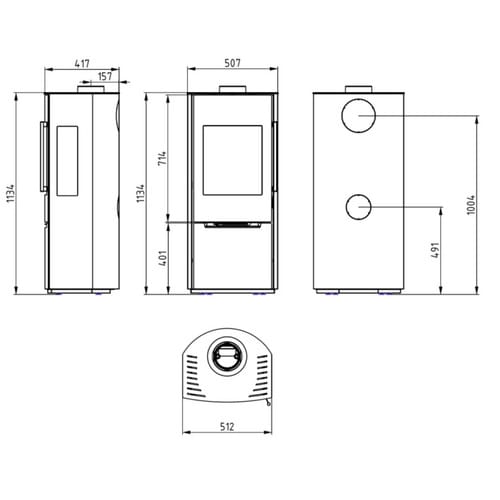 WAMSLER Kaminofen »Pylon 3G«, schwarz, Stahl, 6,2 kW, Dauerbrand geeignet