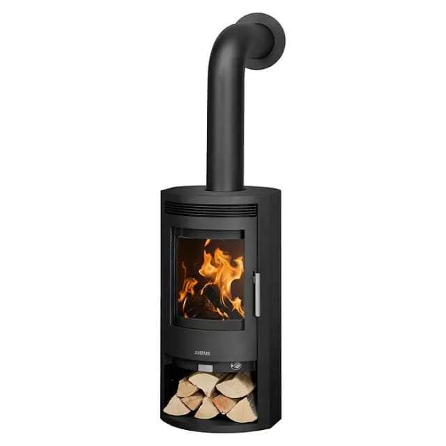 JUSTUS Kaminofen »Baltrum D 2.0«, schwarz, Stahl, 5,5 kW, Dauerbrand geeignet