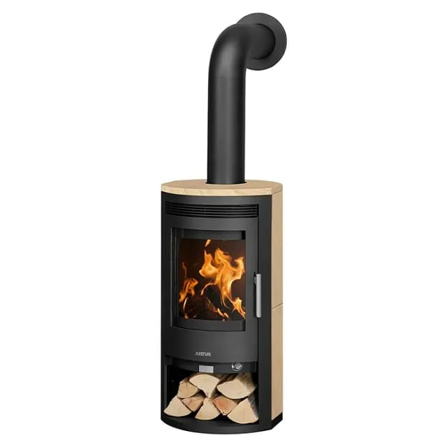 JUSTUS Kaminofen »Baltrum D 2.0«, sandstein, Sandstein, 5,5 kW, Dauerbrand geeignet - schwarz